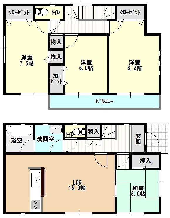 Floor plan. (7 Building), Price 20,300,000 yen, 4LDK, Land area 200.56 sq m , Building area 98.01 sq m