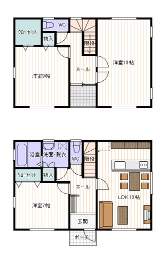 Floor plan. 18.9 million yen, 3LDK, Land area 224.16 sq m , Building area 104.33 sq m