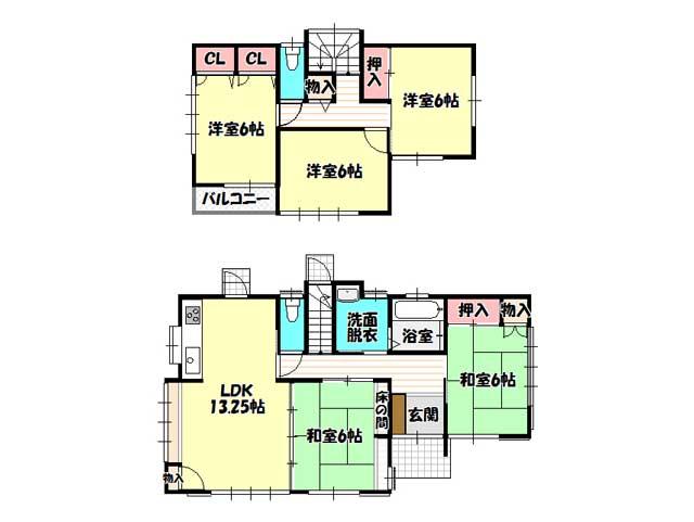 Floor plan. 18,800,000 yen, 5LDK, Land area 274.36 sq m , Building area 109.72 sq m