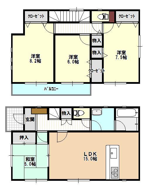 Floor plan. (1 Building), Price 21,800,000 yen, 4LDK, Land area 176.96 sq m , Building area 98.01 sq m