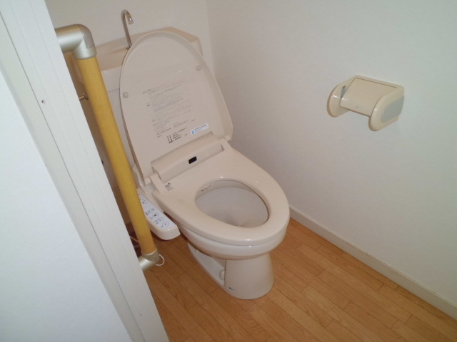 Toilet. Toilet is equipped with hot-water cleaning function
