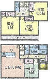 Floor plan. (Building 2), Price 18,800,000 yen, 4LDK, Land area 186.66 sq m , Building area 98.01 sq m