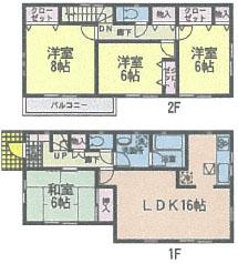 Floor plan. (9 Building), Price 22,800,000 yen, 4LDK, Land area 232 sq m , Building area 98 sq m