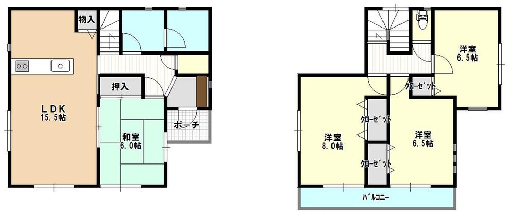 Floor plan. (6 Building), Price 18,800,000 yen, 4LDK, Land area 188.8 sq m , Building area 97.02 sq m