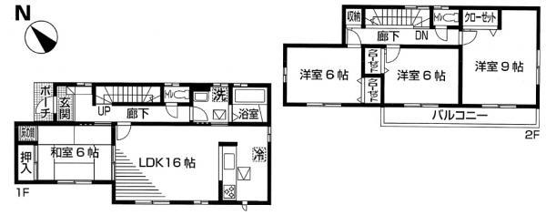 Floor plan. 22.5 million yen, 4LDK, Land area 195.6 sq m , Building area 105.98 sq m