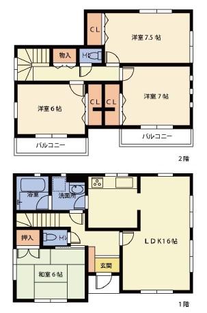 Floor plan. 23,300,000 yen, 4LDK, Land area 253.03 sq m , Building area 100.03 sq m