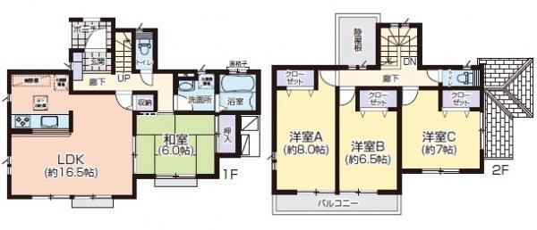 Floor plan. 19.5 million yen, 4LDK, Land area 229.03 sq m , Building area 105.98 sq m