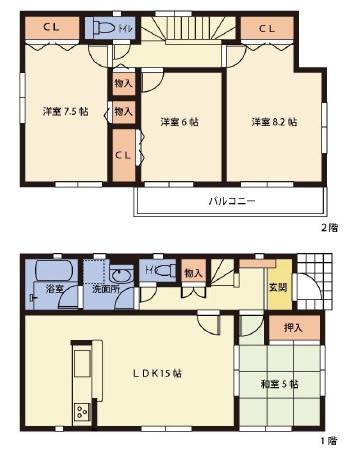 Floor plan. 22,800,000 yen, 4LDK, Land area 251.68 sq m , Building area 98.01 sq m