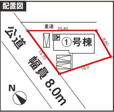 Compartment figure. 22.5 million yen, 4LDK, Land area 197.3 sq m , Building area 105.96 sq m parking Santai