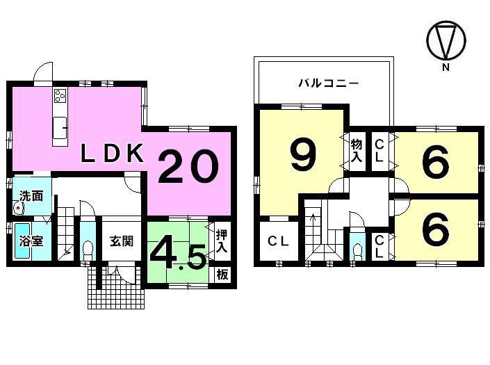 Floor plan. 25,800,000 yen, 4LDK, Land area 221.81 sq m , Building area 115.51 sq m
