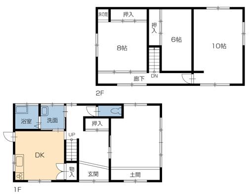 Floor plan. 14,980,000 yen, 4DK, Land area 2272.19 sq m , Building area 109.05 sq m