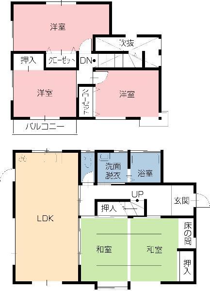 Floor plan. 13,980,000 yen, 5LDK, Land area 217.74 sq m , Building area 110.13 sq m