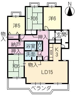 Floor plan. 4LDK, Price 12.8 million yen, Occupied area 98.45 sq m , Balcony area 19 sq m