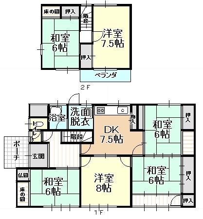 Floor plan. 10.8 million yen, 6DK, Land area 215.2 sq m , Building area 120.12 sq m