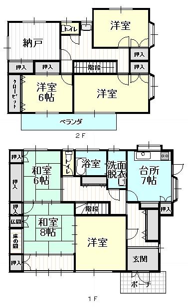 Floor plan. 24,800,000 yen, 5LDK, Land area 226.81 sq m , Building area 157.82 sq m