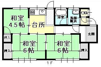 Floor plan. 4 million yen, 3K, Land area 134.95 sq m , Building area 51.76 sq m