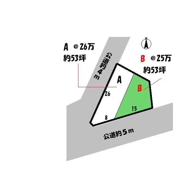 Compartment figure. Land price 13,250,000 yen, Land area 175.2 sq m
