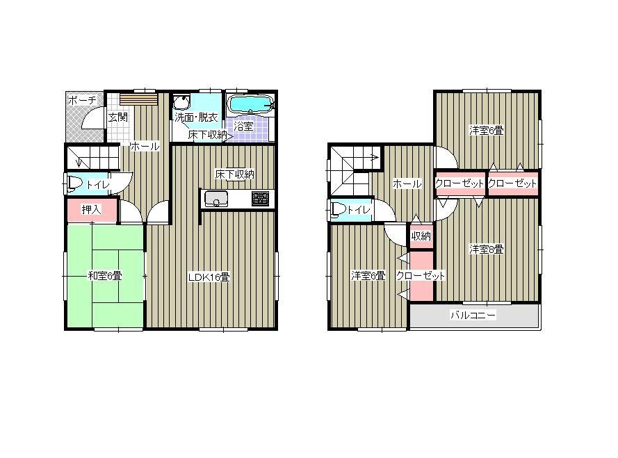 Floor plan. (4 Building), Price 22,800,000 yen, 4LDK, Land area 154.7 sq m , Building area 106 sq m
