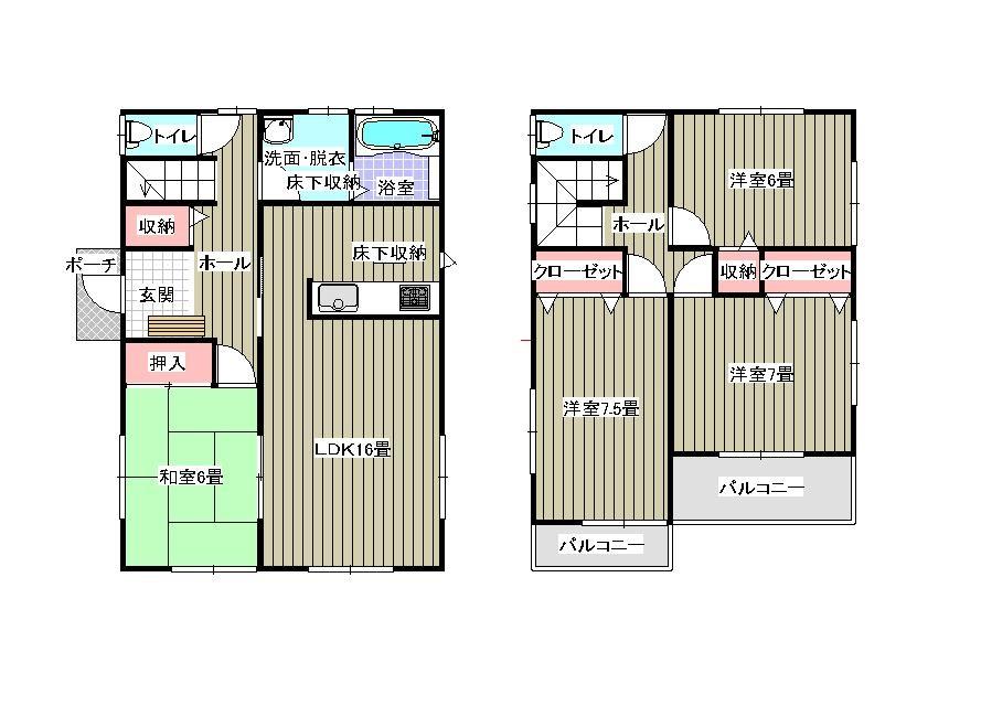 Floor plan. (5 Building), Price 22,800,000 yen, 4LDK, Land area 154.71 sq m , Building area 105.17 sq m