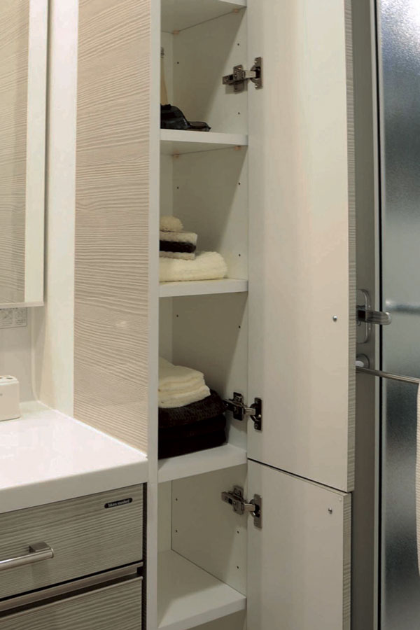 Bathing-wash room.  [Linen cabinet] Set up a linen cabinet that can clean house the towels and underwear. You can put away the restroom and clean (same specifications)