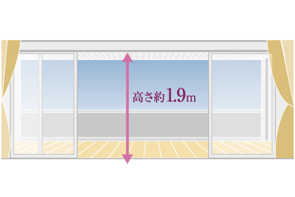 Other.  [Large sash specification of the south window is about 1.9m] Plenty of Plug takes a light in a room by a large sash height of about 1.9m. Also, Since the dead space of the room is small you can effectively take advantage of the space (conceptual diagram)
