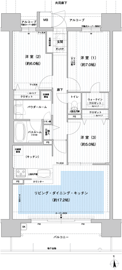 Floor: 3LDK, occupied area: 79.52 sq m, Price: 29,233,200 yen ・ 30,045,800 yen