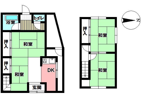 Floor plan. 5.8 million yen, 4DK, Land area 99.68 sq m , Building area 62.86 sq m