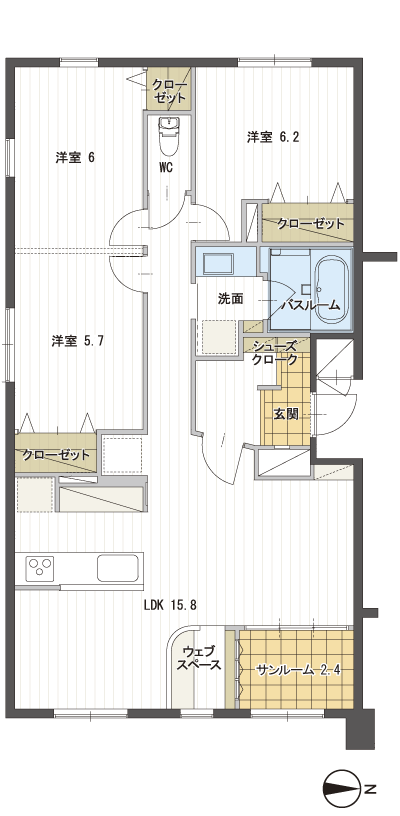 Floor: 3LDK, occupied area: 86.41 sq m, Price: 23.8 million yen ~ 24,800,000 yen