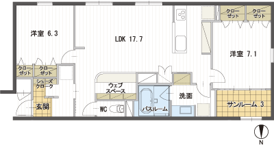 Floor: 2LDK, occupied area: 82.45 sq m, Price: 20,300,000 yen ・ 21.3 million yen