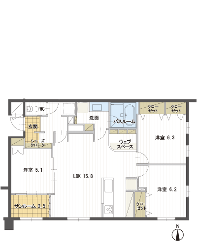 Floor: 3LDK, occupied area: 85.36 sq m, Price: 24.3 million yen