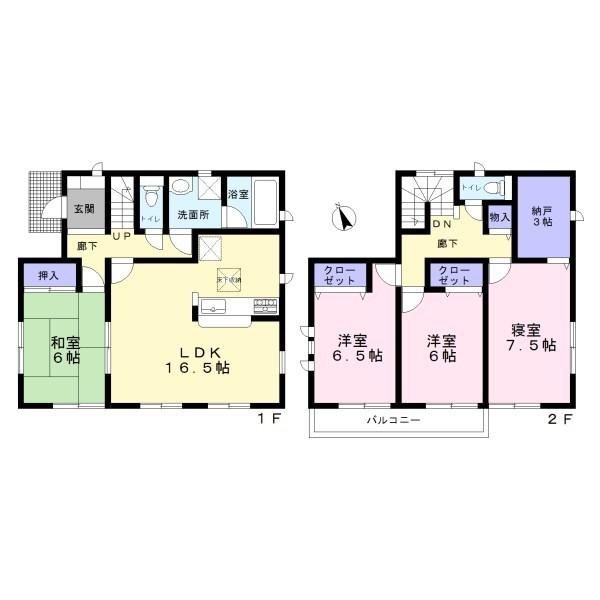 Floor plan. 22 million yen, 4LDK, Land area 168.08 sq m , Building area 104.89 sq m