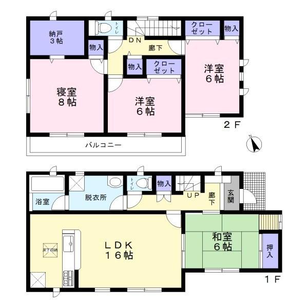 Floor plan. 24 million yen, 4LDK, Land area 218.89 sq m , Building area 106.92 sq m