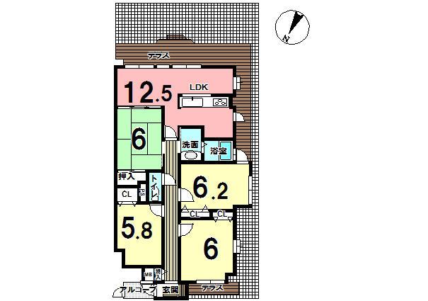 Floor plan. 4LDK, Price 16.5 million yen, Occupied area 87.56 sq m