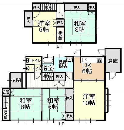 Floor plan. 8.5 million yen, 5DK, Land area 195.16 sq m , Building area 111.78 sq m