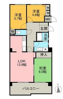 Floor plan. 3LDK, Price 8.5 million yen, Occupied area 67.76 sq m , Balcony area 9.29 sq m