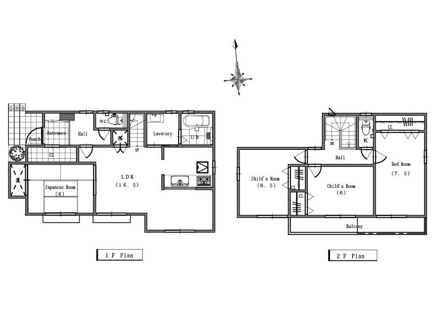 Building plan example (floor plan). Building plan example (No. 1 place) Building Price     18.6 million yen, Building area 104.34 sq m