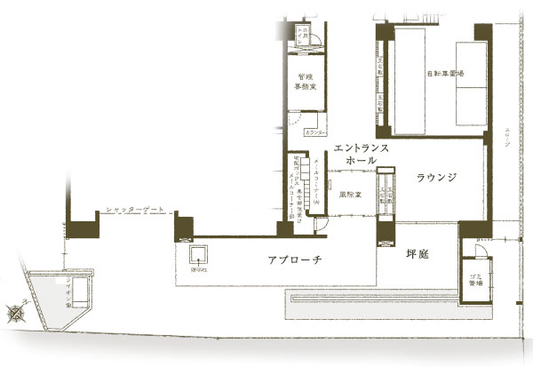 Buildings and facilities. Profound feeling and the nature of the Nagara mansion taste, Emotion of history. Quaint is a space specification (site layout illustration)