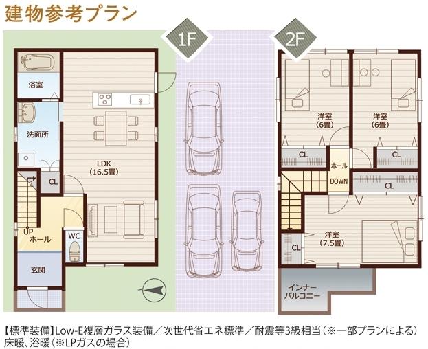Building plan example (floor plan). Building plan example (No. 1 destination reference plan) 3LDK, Land price 11.5 million yen, Land area 165.29 sq m , Building price 12.9 million yen, Building area 99.97 sq m
