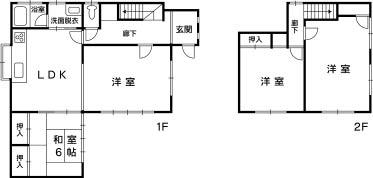 Floor plan. 16.8 million yen, 5LDK, Land area 131.36 sq m , Building area 103.02 sq m 4DL! We summarized change the second floor Japanese-style Western-style.