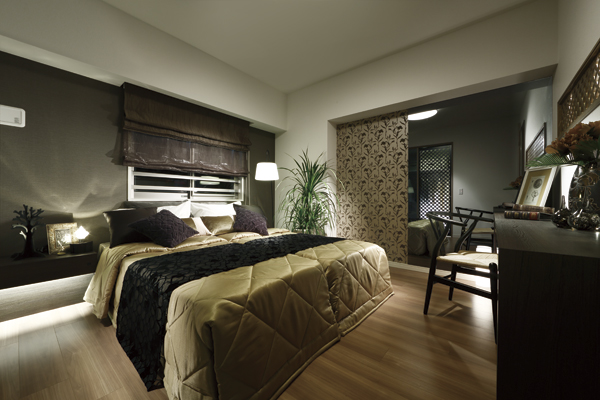 Interior.  [Master bedroom] It is the main bedroom, which is provided as a deep relaxation of the space presence of mind (A type model room)