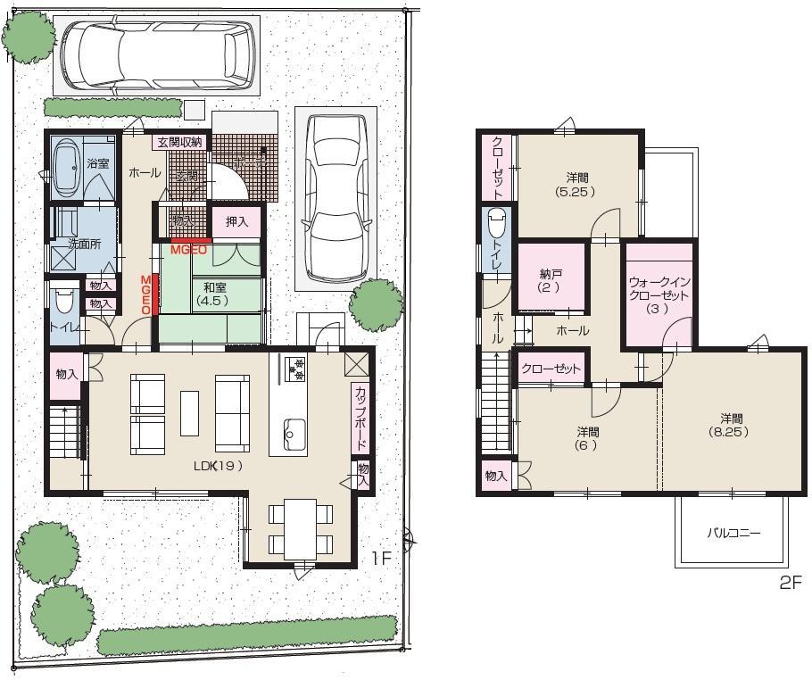 Floor plan. (No. 2 locations), Price 40,300,000 yen, 4LDK, Land area 158.53 sq m , Building area 117.99 sq m