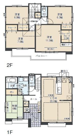 Floor plan. (D), Price 27,800,000 yen, 5LDK, Land area 205.68 sq m , Building area 133.85 sq m