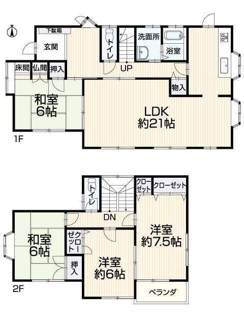 Floor plan. 14.8 million yen, 4LDK, Land area 167.73 sq m , Building area 112.17 sq m