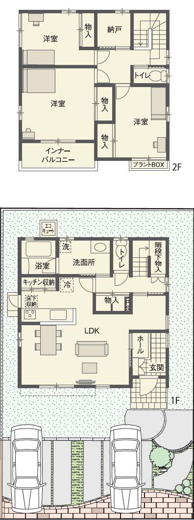 Floor plan. (E No. land), Price 29,800,000 yen, 3LDK+S, Land area 150.73 sq m , Building area 106.83 sq m