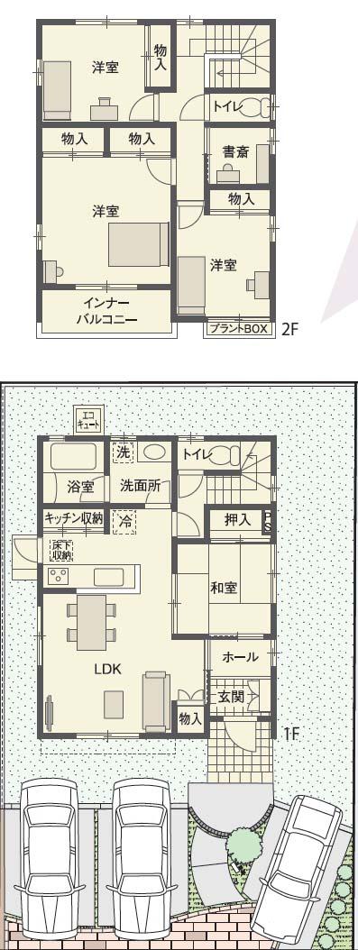 Floor plan. (F No. land), Price 29,800,000 yen, 4LDK, Land area 150.69 sq m , Building area 105.18 sq m
