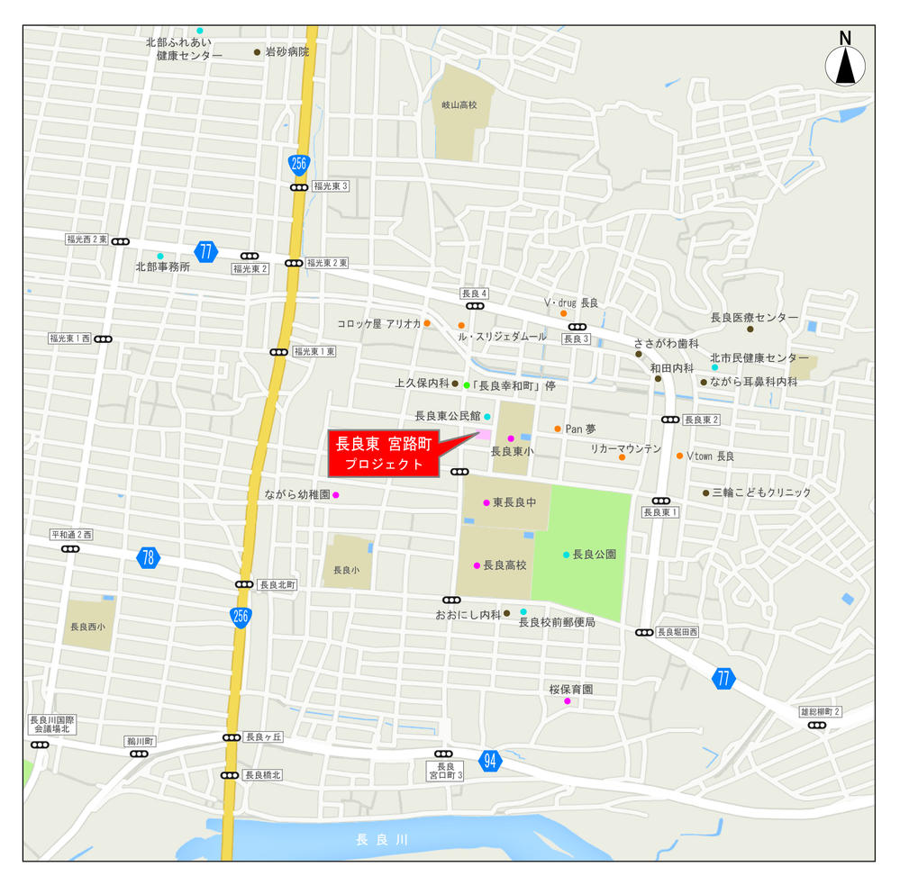 Local guide map. Glad to child-rearing family, primary school ・ Environment in which the junior high school are aligned to within a 5-minute walk. 