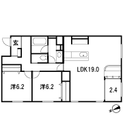 Floor: 2LDK, occupied area: 84.85 sq m, Price: 24,900,000 yen ・ 26,900,000 yen