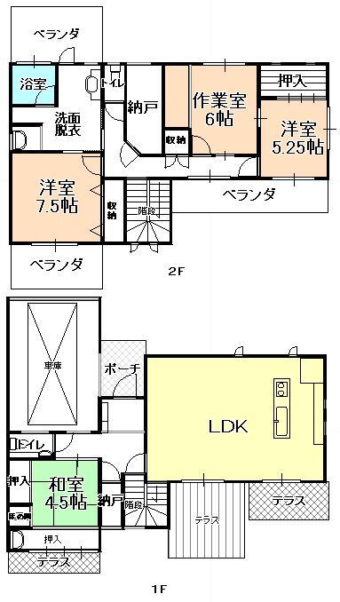 Floor plan. 35 million yen, 4LDK + S (storeroom), Land area 230.12 sq m , Building area 138.59 sq m