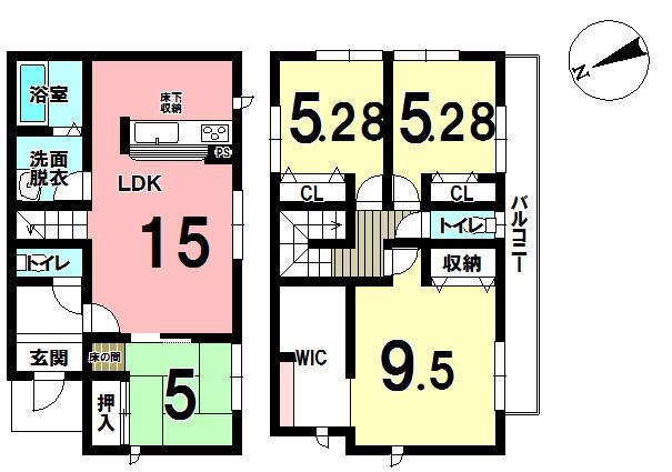 Floor plan. 19,800,000 yen, 4LDK+S, Land area 217.52 sq m , Building area 99.38 sq m