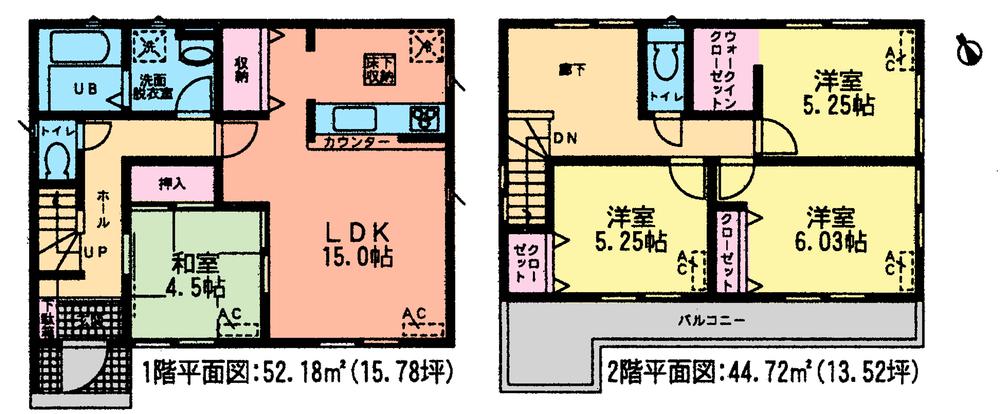 Floor plan. (4 Building), Price 15.8 million yen, 4LDK, Land area 203.97 sq m , Building area 96.9 sq m